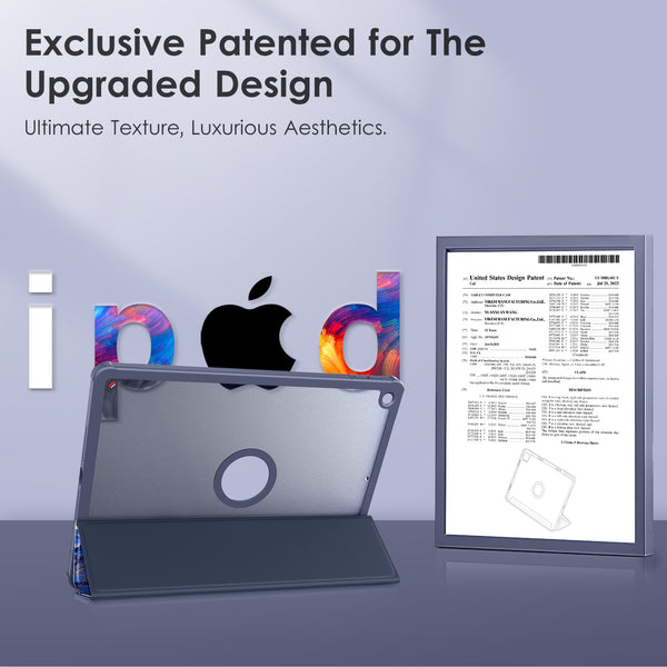 VIKESI Smooth Matte Case for iPad 9th / 8th / 7th Generation 10.2 inch (2021/2020/2019 Released), TPU Shockproof Frame, Built-in Pencil Holder,Support Auto Sleep/Wake - Light Blue