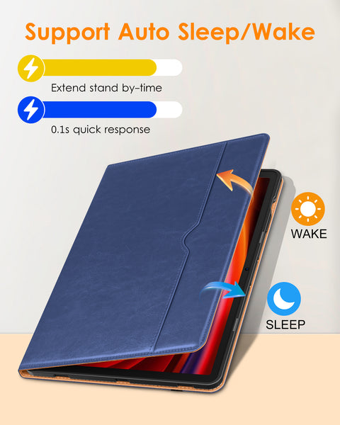 DTTO for Galaxy Tab S9 Plus Case 12.4 Inch Tablet (SM-X810/X816B/X818U), Premium Leather Business Folio Cover with S Pen Holder & Hand Strap for Samsung Galaxy Tab S9+ / S9 Plus 2023, Brown