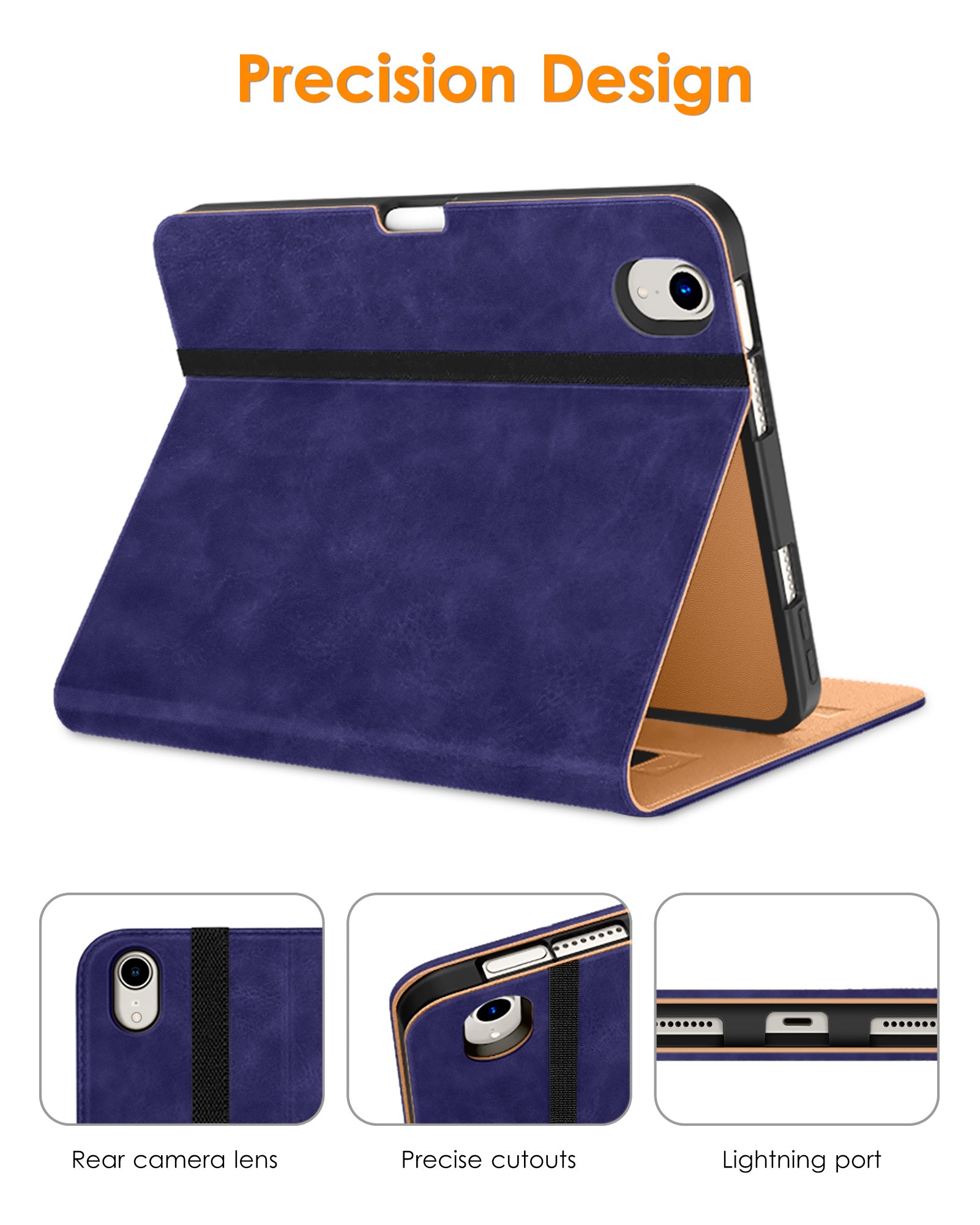 DTTO New iPad Mini 6th Generation Case 8.3 Inch 2021, Premium Leather Business Folio Stand Cover with Built-in Apple Pencil Holder-Auto Wake/Sleep and Multiple Viewing Angles-Black