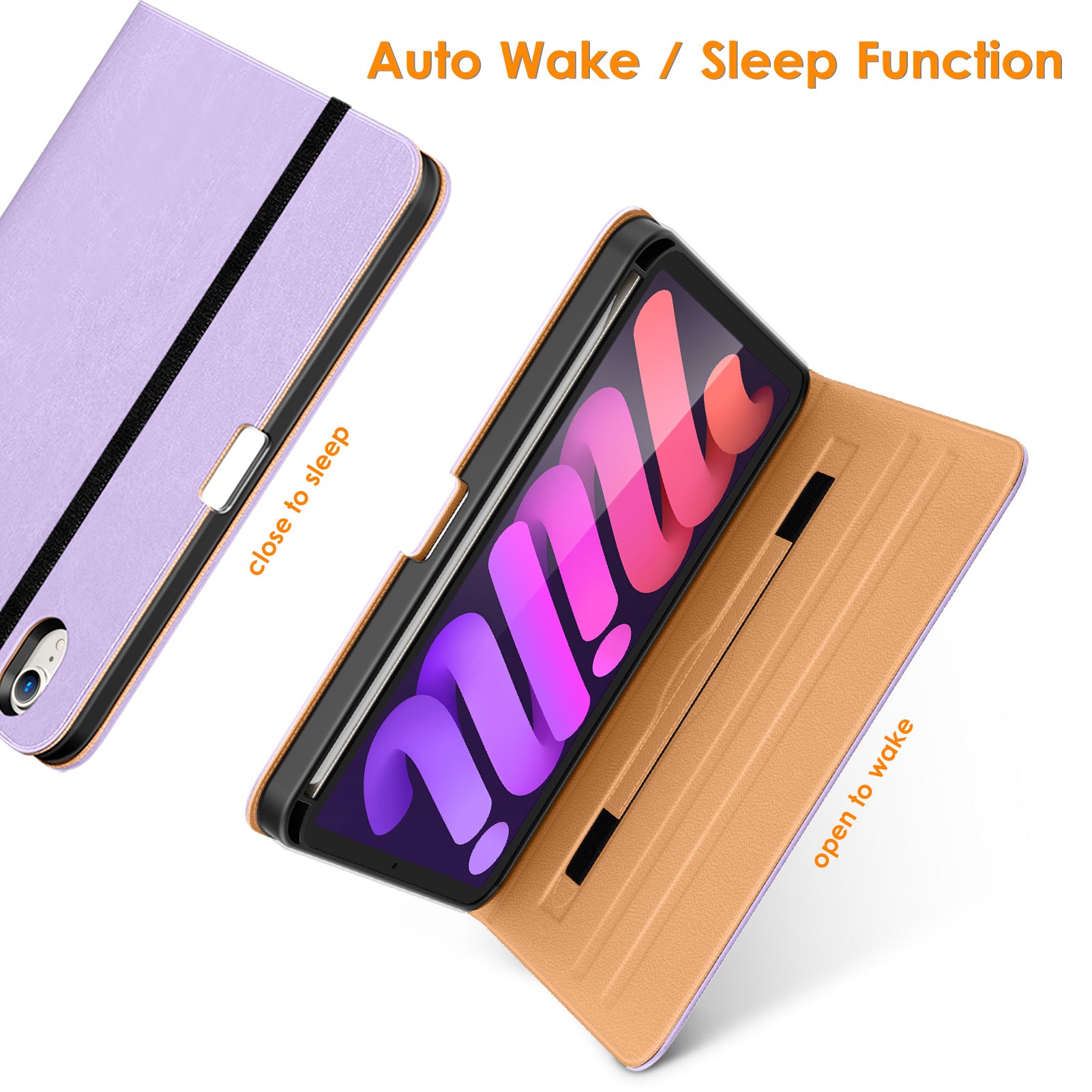 DTTO New iPad Mini 6th Generation Case 8.3 Inch 2021, Premium Leather Business Folio Stand Cover with Built-in Apple Pencil Holder-Auto Wake/Sleep and Multiple Viewing Angles-Black