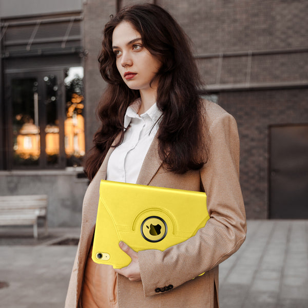 DTTOCASE Rotating Case for iPad 10th Generation 2022, 10.9 Inch iPad Smart Folio Leather Cover with Pencil Holder, 360 Degree Rotating Protective Stand,and Close Strip - Brown