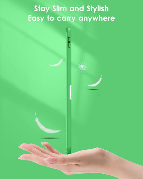 DTTO iPad 10th Generation Case 10.9 Inch 2022, Slim Tri-fold Stand Soft TPU Back with Pencil Holder for iPad 10 Case - Support Touch ID, Auto Sleep/Wake, and Honeycomb Grid Cushion, Black