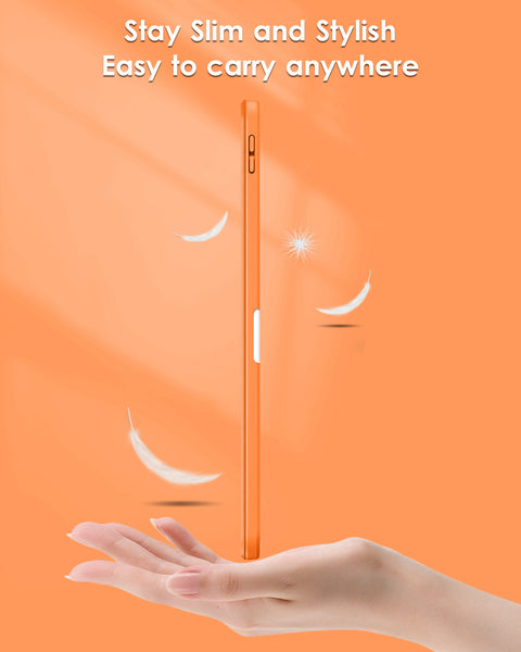 DTTO iPad 10th Generation Case 10.9 Inch 2022, Slim Tri-fold Stand Soft TPU Back with Pencil Holder for iPad 10 Case - Support Touch ID, Auto Sleep/Wake, and Honeycomb Grid Cushion, Black