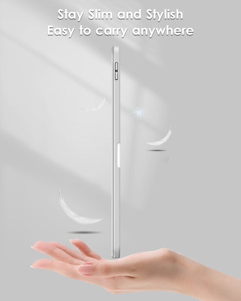 DTTO iPad 10th Generation Case 10.9 Inch 2022, Slim Tri-fold Stand Soft TPU Back with Pencil Holder for iPad 10 Case - Support Touch ID, Auto Sleep/Wake, and Honeycomb Grid Cushion, Black