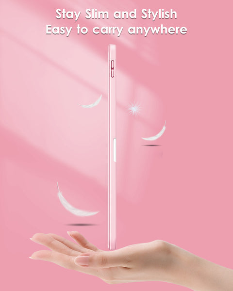 DTTO iPad 10th Generation Case 10.9 Inch 2022, Slim Tri-fold Stand Soft TPU Back with Pencil Holder for iPad 10 Case - Support Touch ID, Auto Sleep/Wake, and Honeycomb Grid Cushion, Black