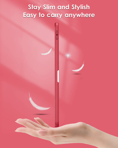 DTTO iPad 10th Generation Case 10.9 Inch 2022, Slim Tri-fold Stand Soft TPU Back with Pencil Holder for iPad 10 Case - Support Touch ID, Auto Sleep/Wake, and Honeycomb Grid Cushion, Black