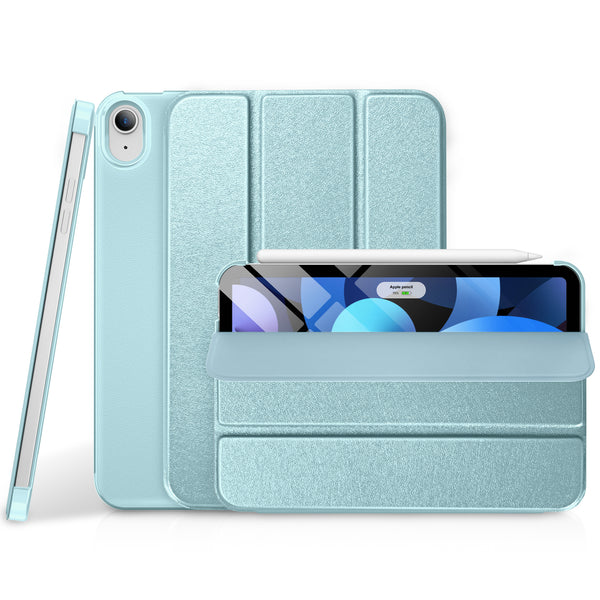 DTTO iPad Air Case 5th / 4th Generation 10.9 Inch, Hard Back, Sparkled and Sheen Front Cover for iPad Air 10.9" 5th / 4th Gen 2022 2020, Support 2nd Gen Pencil, Auto Sleep/Wake - Snow Blue