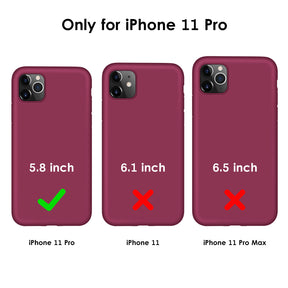 DTTO Compatible with iPhone 11 Pro Case, [Romance Series] Full Covered Silicone Cover [Enhanced Camera and Screen Protection] with Honeycomb Grid Cushion for iPhone 11 Pro 5.8" 2019, American Red