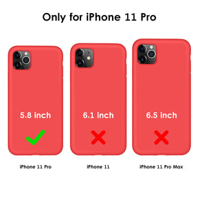 DTTO Compatible with iPhone 11 Pro Case, [Romance Series] Full Covered Silicone Cover [Enhanced Camera and Screen Protection] with Honeycomb Grid Cushion for iPhone 11 Pro 5.8" 2019, American Red