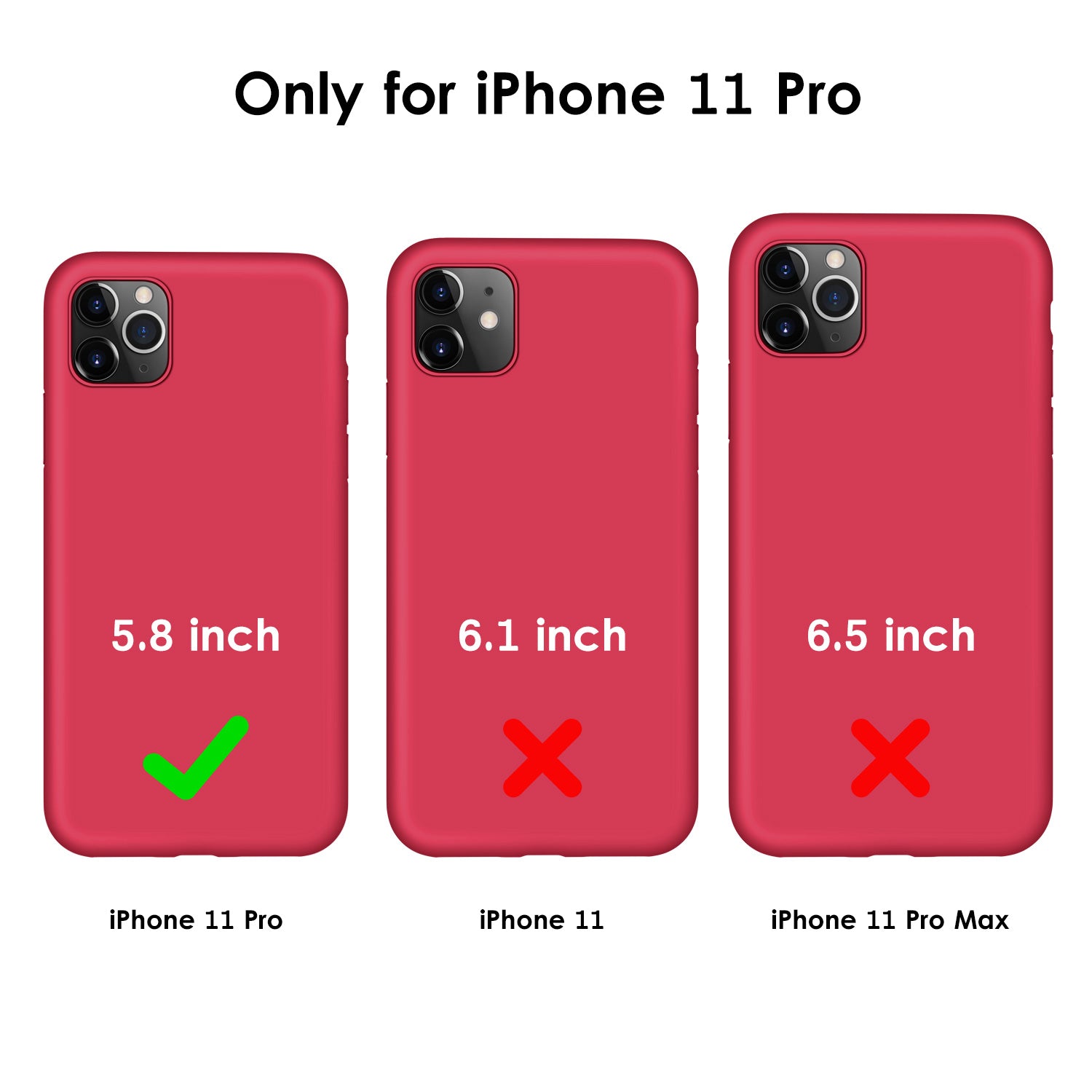 DTTO Compatible with iPhone 11 Pro Case, [Romance Series] Full Covered Silicone Cover [Enhanced Camera and Screen Protection] with Honeycomb Grid Cushion for iPhone 11 Pro 5.8" 2019, American Red