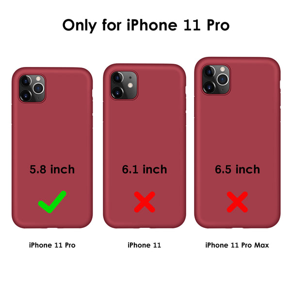 DTTO Compatible with iPhone 11 Pro Case, [Romance Series] Full Covered Silicone Cover [Enhanced Camera and Screen Protection] with Honeycomb Grid Cushion for iPhone 11 Pro 5.8" 2019, American Red