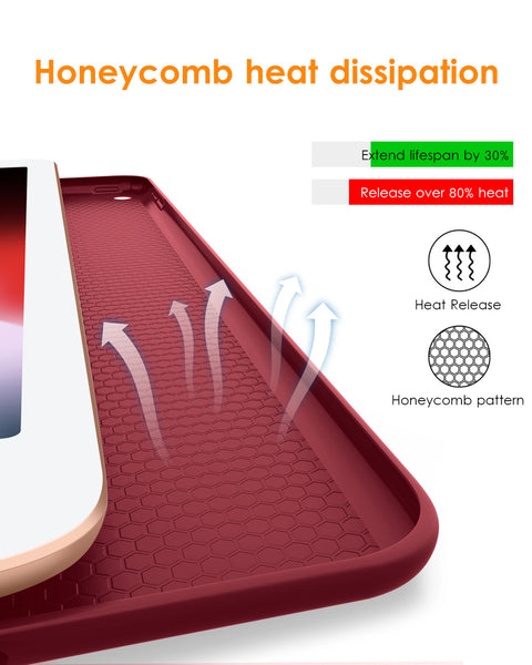 DTTO iPad 9th/ 8th/ 7th Generation 10.2 Case, Lightweight Soft TPU Back for iPad 10.2 Inch (2021/2020/2019) [Auto Wake/Sleep + Trifold Stand] - Rose Gold