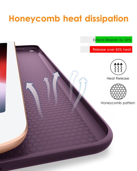 DTTO iPad 9th/ 8th/ 7th Generation 10.2 Case, Lightweight Soft TPU Back for iPad 10.2 Inch (2021/2020/2019) [Auto Wake/Sleep + Trifold Stand] - Rose Gold