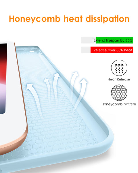 DTTO iPad 9th/ 8th/ 7th Generation 10.2 Case, Lightweight Soft TPU Back for iPad 10.2 Inch (2021/2020/2019) [Auto Wake/Sleep + Trifold Stand] - Rose Gold