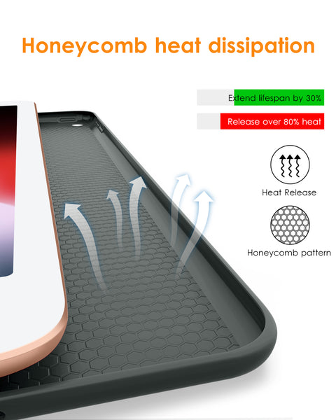 DTTO iPad 9th/ 8th/ 7th Generation 10.2 Case, Lightweight Soft TPU Back for iPad 10.2 Inch (2021/2020/2019) [Auto Wake/Sleep + Trifold Stand] - Rose Gold