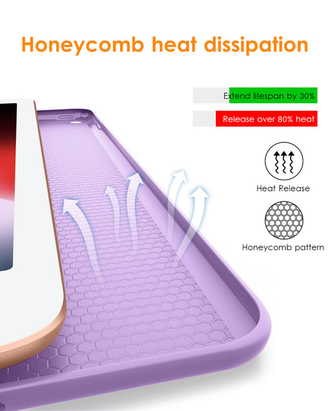 DTTO iPad 9th/ 8th/ 7th Generation 10.2 Case, Lightweight Soft TPU Back for iPad 10.2 Inch (2021/2020/2019) [Auto Wake/Sleep + Trifold Stand] - Rose Gold