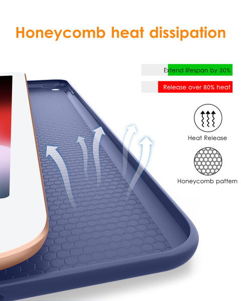 DTTO iPad 9th/ 8th/ 7th Generation 10.2 Case, Lightweight Soft TPU Back for iPad 10.2 Inch (2021/2020/2019) [Auto Wake/Sleep + Trifold Stand] - Rose Gold