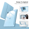 DTTOCASE for iPad Air Case 5th / 4th Generation 10.9 Inch (2022/2020),iPad Pro 11 Inch Case with Transparent Shockproof Back Cover[Built-in Pencil Holder,Auto Sleep/Wake,Camera Protection]-Blue Purple
