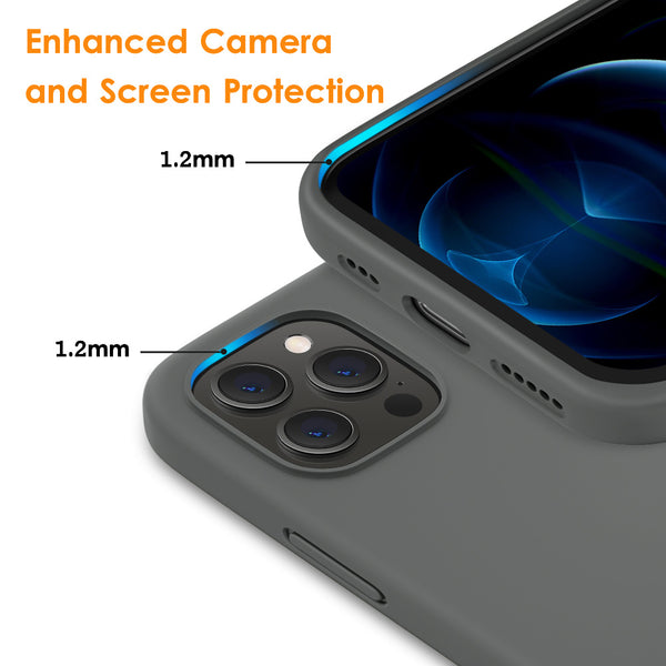 DTTO Compatible with iPhone 12/12 Pro Case,Shockproof Silicone [Romance Series] Cover [Enhanced Camera and Screen Protection] with Honeycomb Grid Cushion for iPhone 12 6.1” 2020,Midnight Green