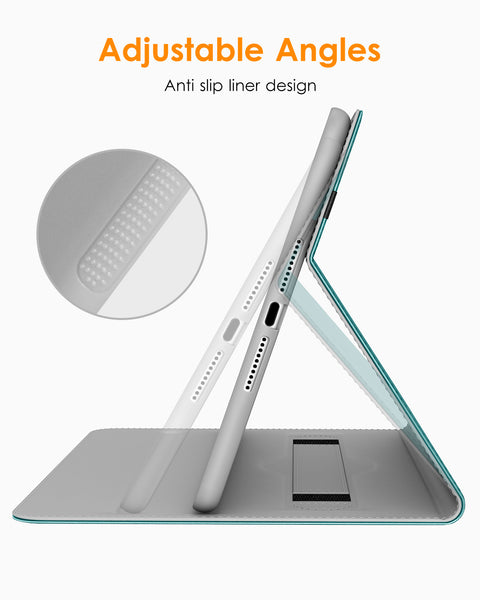 DTTO iPad Mini 1 2 3 Case, Premium Leather Folio Stand Cover Case with Multi-Angle Viewing and Auto Wake-Sleep Function, Front Pocket for Apple iPad Mini 1/Mini 2/Mini 3 - Brown