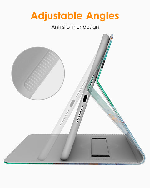 DTTO iPad Mini 4 Case, Premium Leather Folio Stand Cover Case with Multi-Angle Viewing and Auto Wake-Sleep Function, Front Pocket for Apple iPad Mini 4 - Brown