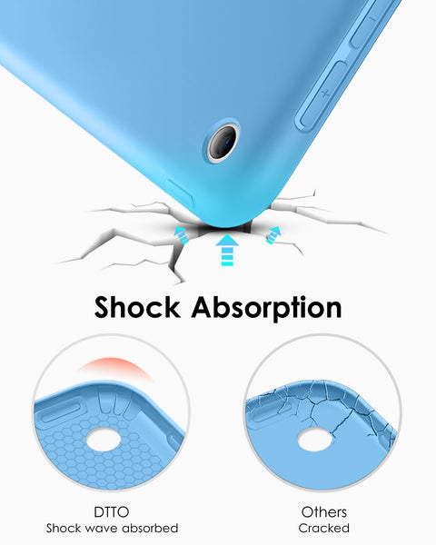 DTTO iPad 9th/ 8th/ 7th Generation 10.2 Case, Lightweight Soft TPU Back for iPad 10.2 Inch (2021/2020/2019) [Auto Wake/Sleep + Trifold Stand] - Rose Gold