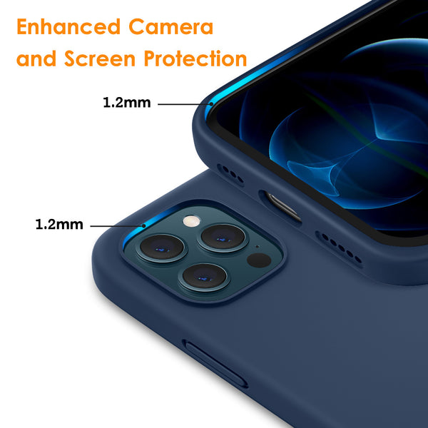 DTTO Compatible with iPhone 12/12 Pro Case,Shockproof Silicone [Romance Series] Cover [Enhanced Camera and Screen Protection] with Honeycomb Grid Cushion for iPhone 12 6.1” 2020,Midnight Green