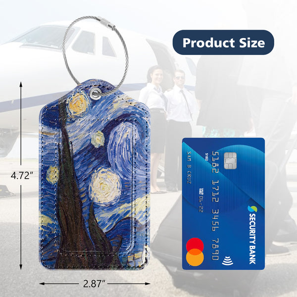 2 Pcs Luggage Tags for Suitcases, DTTO PU Leather Travel Name ID Labels with Privacy Flap, Stainless Steel Loop for Women/Men/Kids/Girls, Marble Pink