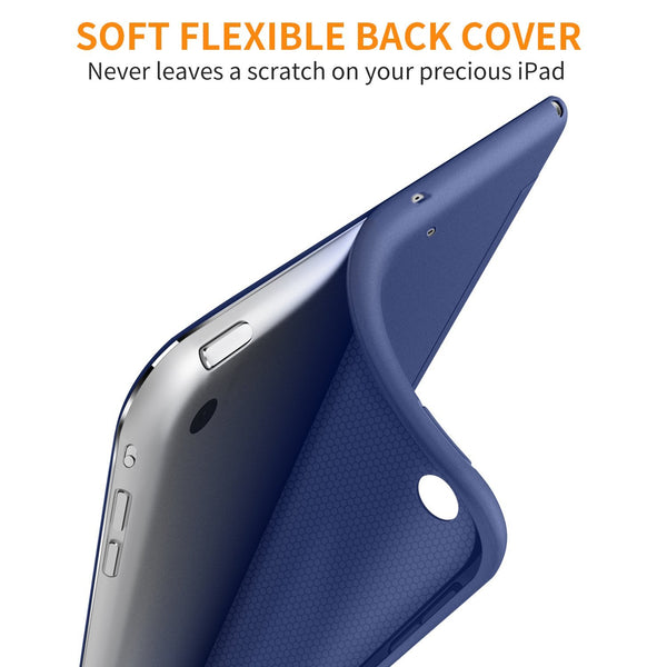 iPad Mini Case for iPad Mini 3/2 / 1, DTTO Ultra Slim Lightweight Smart Case Trifold Cover Stand with Flexible Soft TPU Back Cover for iPad Apple Mini, Mini 2, Mini 3 [Auto Sleep/Wake],NavyBlue