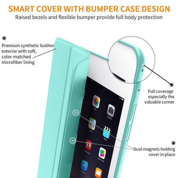 DTTO Case for iPad Mini 4,(Not Compatible with Mini 5th Generation 2019) Ultra Slim Lightweight Smart Case Trifold Stand with Flexible Soft TPU Back Cover for iPad mini4[Auto Sleep/Wake],Navy Blue