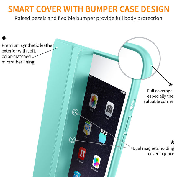 iPad Mini Case for iPad Mini 3/2 / 1, DTTO Ultra Slim Lightweight Smart Case Trifold Cover Stand with Flexible Soft TPU Back Cover for iPad Apple Mini, Mini 2, Mini 3 [Auto Sleep/Wake],NavyBlue