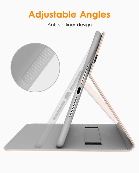 DTTO for iPad 9.7 Inch 5th/6th Generation 2018/2017 Case with Apple Pencil Holder, Premium Leather Folio Stand Cover Case for Apple iPad 9.7 inch, Also Fit iPad Pro 9.7/Air 2/Air - Black