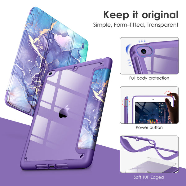 DTTOCASE Slim Clear Case for iPad Mini 4 5 3 2 1 (7.9 inch),TPU Shockproof Frame Cover[Support Auto Sleep/Wake] for iPad Mini 1st 2nd 3rd 4th 5th Generation - Rose Gold