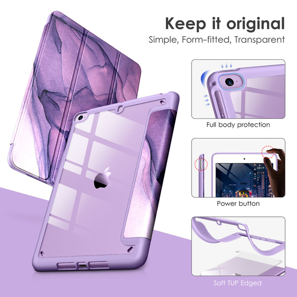 DTTOCASE Slim Clear Case for iPad Mini 4 5 3 2 1 (7.9 inch),TPU Shockproof Frame Cover[Support Auto Sleep/Wake] for iPad Mini 1st 2nd 3rd 4th 5th Generation - Rose Gold