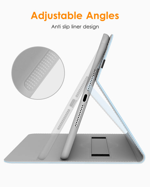 DTTO for iPad 9.7 Inch 5th/6th Generation 2018/2017 Case with Apple Pencil Holder, Premium Leather Folio Stand Cover Case for Apple iPad 9.7 inch, Also Fit iPad Pro 9.7/Air 2/Air - Black