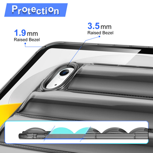 DTTOCASE for iPad 10th Generation Case 2022, Air Cushion Clear iPad 10.9 Inch Soft Case, Transparent [Yellowing Resistant,Anti-Fingerprint,Anti-Scratch], Lightweight, Slim - Clear