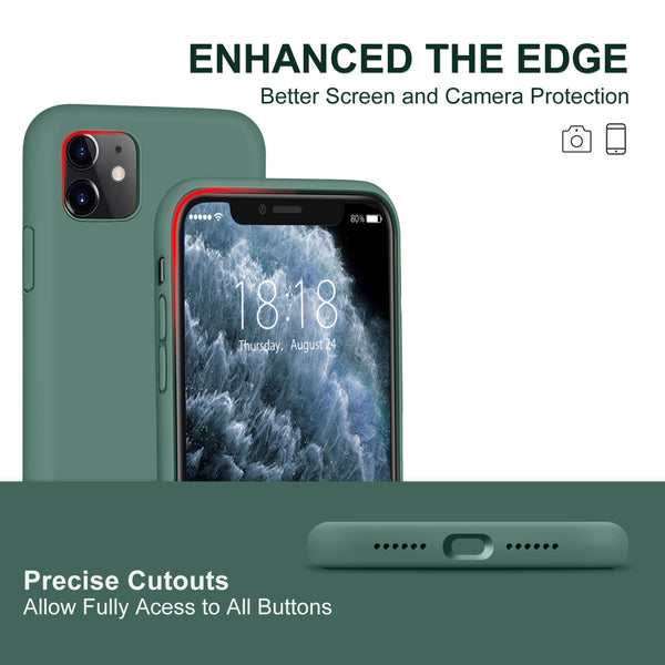 DTTO Compatible with iPhone 11 Case, [Romance Series] Full Covered Silicone Cover [Enhanced Camera and Screen Protection] with Honeycomb Grid Pattern Cushion for iPhone 11 6.1” 2019, Mint Green