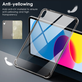 DTTO Clear Case for iPad 10th Generation 2022 - [Yellowing Resistant] Slim Lightweight Transparent Soft Cover for iPad 10.9 Inch, Clear