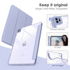 DTTOCASE iPad Pro 12.9 Case 6th / 5th / 4th / 3rd Generation 2022/2021 / 2020/2018,12.9 inch Clear Back Cover[Built-in Pencil Holder,Auto Sleep/Wake,Camera Protection] for iPad Pro-Blue Purple