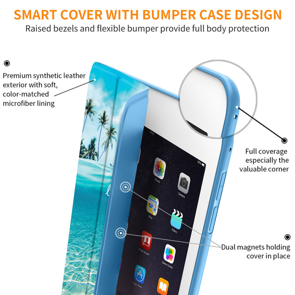 DTTO Case for iPad Mini 4,(Not Compatible with Mini 5th Generation 2019) Ultra Slim Lightweight Smart Case Trifold Stand with Flexible Soft TPU Back Cover for iPad mini4[Auto Sleep/Wake],Navy Blue