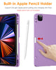 DTTO iPad Pro 12.9 case 2021 [Full Body Protection+Apple 2nd Pencil Charging+ Auto Sleep/Wake] Soft TPU Smart Back Cover Case, Ice Blue