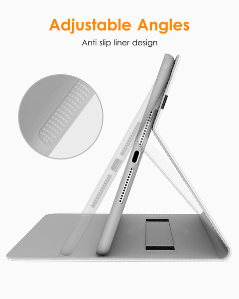 DTTO for iPad 9.7 Inch 5th/6th Generation 2018/2017 Case with Apple Pencil Holder, Premium Leather Folio Stand Cover Case for Apple iPad 9.7 inch, Also Fit iPad Pro 9.7/Air 2/Air - Black