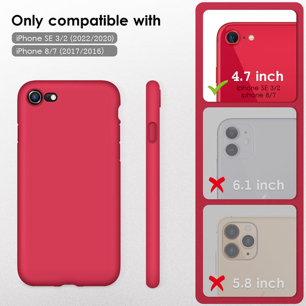 DTTOCASE for iPhone SE Case 2022/2020, iPhone 8 Case, iPhone 7 Case, Liquid Silicone Phone Case for iPhone SE 8 7 4.7 Inch, Colorful Silky-Soft Protective Cover for Girls Boys, and Women,Navy Blue