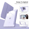 DTTOCASE iPad Pro 12.9 Case 6th / 5th / 4th / 3rd Generation 2022/2021 / 2020/2018,12.9 inch Clear Back Cover[Built-in Pencil Holder,Auto Sleep/Wake,Camera Protection] for iPad Pro-Blue Purple