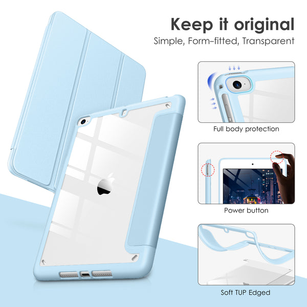 DTTOCASE Slim Clear Case for iPad Mini 4 5 3 2 1 (7.9 inch),TPU Shockproof Frame Cover[Support Auto Sleep/Wake] for iPad Mini 1st 2nd 3rd 4th 5th Generation - Rose Gold