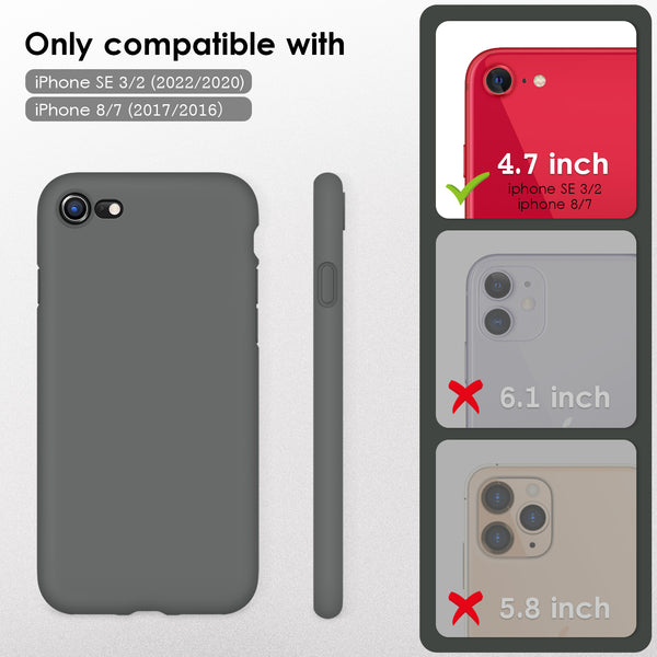 DTTOCASE for iPhone SE Case 2022/2020, iPhone 8 Case, iPhone 7 Case, Liquid Silicone Phone Case for iPhone SE 8 7 4.7 Inch, Colorful Silky-Soft Protective Cover for Girls Boys, and Women,Navy Blue