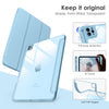 DTTOCASE iPad Pro 12.9 Case 6th / 5th / 4th / 3rd Generation 2022/2021 / 2020/2018,12.9 inch Clear Back Cover[Built-in Pencil Holder,Auto Sleep/Wake,Camera Protection] for iPad Pro-Blue Purple