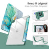 DTTOCASE for iPad Air Case 5th / 4th Generation 10.9 Inch (2022/2020),iPad Pro 11 Inch Case with Transparent Shockproof Back Cover[Built-in Pencil Holder,Auto Sleep/Wake,Camera Protection]-Blue Purple