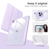 DTTOCASE for iPad Air Case 5th / 4th Generation 10.9 Inch (2022/2020),iPad Pro 11 Inch Case with Transparent Shockproof Back Cover[Built-in Pencil Holder,Auto Sleep/Wake,Camera Protection]-Blue Purple