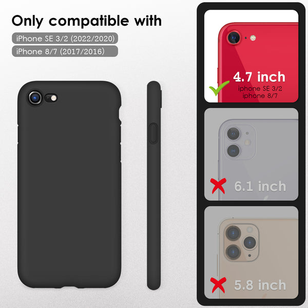 DTTOCASE for iPhone SE Case 2022/2020, iPhone 8 Case, iPhone 7 Case, Liquid Silicone Phone Case for iPhone SE 8 7 4.7 Inch, Colorful Silky-Soft Protective Cover for Girls Boys, and Women,Navy Blue